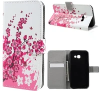 Gigapack GP-68506 Samsung a3 (2017)  tok álló, bőr hatású flip, virág, fehér kép