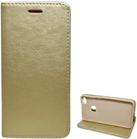 Gigapack GP-71144 Huawei p10 lite  tok álló, bőr hatású flip, asztali tartó, arany kép