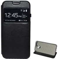 Gigapack GP-71208 Samsung j3 (2017)  tok álló, bőr hatású flip, ablakos, fekete kép