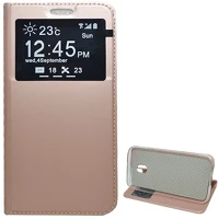 Gigapack GP-71209 Samsung j3 (2017)  tok álló, bőr hatású flip, ablakos, rózsaszín kép