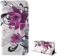 Gigapack GP-72760 Huawei p9 lite mini  tok álló, bőr hatású flip, lótuszvirág, fehér kép