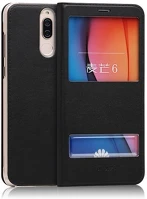 Gigapack GP-73494 Huawei mate 10 lite  tok álló, bőr hatású flip, ablakos, fekete kép