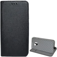 Gigapack GP-74231 Samsung a8 (2018)  tok álló, bőr hatású flip, rombusz, fekete kép