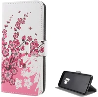 Gigapack GP-75167 Samsung s9  tok álló, bőr hatású flip, virág, fehér kép