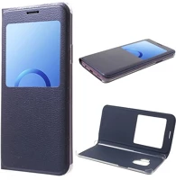 Gigapack GP-75842 Samsung s9  tok álló, bőr hatású flip, ablakos, sötétkék kép