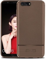 Gigapack GP-76887 Honor view 10  szilikon telefonvédő ütésállóság, szálcsiszolt, barna kép