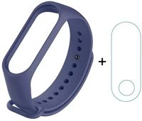 Gigapack GP-78922 Xiaomi mi band 4 / mi band 3 sötétkék szilikon keret + kijelzővédő kép