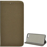 Gigapack GP-79854 Huawei y6 (2018)  tok álló, bőr hatású flip, rombusz, aranybarna kép