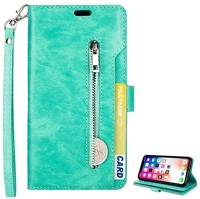 Gigapack GP-80386 Iphone xs max 6.5  tok álló, bőr hatású flip, kézpánt, cyan kép