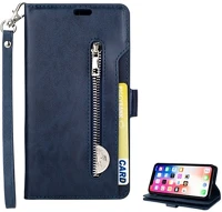 Gigapack GP-80395 Iphone xs max 6.5  tok álló, bőr hatású flip, kézpánt, sötétkék kép