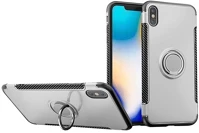 Gigapack GP-81137 Iphone xs max 6.5  szilikon telefonvédő asztali tartó, karbon minta, ezüst kép