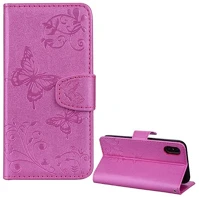 Gigapack GP-81335 Iphone xs max 6.5  tok álló, bőr hatású flip, pillangó, rózsaszín kép