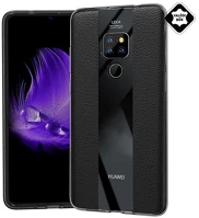 Gigapack GP-84270 Huawei mate 20  szilikon telefonvédő valódi bőr bevonat, csíkos, fekete kép