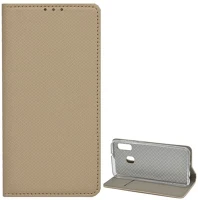 Gigapack GP-87118 Samsung a20e  tok álló, bőr hatású flip, rombusz, arany kép