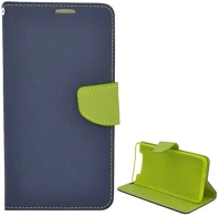 Gigapack GP-89219 Samsung a80  tok álló, bőr hatású flip, textil minta, sötétkék/zöld kép