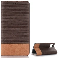 Gigapack GP-90349 Iphone 11 pro max  tok álló, bőr hatású flip, textil hatás, sötétbarna kép