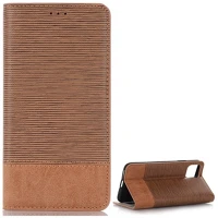 Gigapack GP-90352 tok álló, bőr hatású flip, textil hatás, világosbarna kép