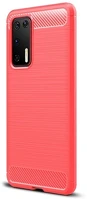 Gigapack GP-93517 Huawei p40  szilikon telefonvédő ütésállóság, karbon minta, piros kép