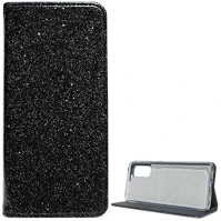 Gigapack GP-95039 Samsung s20 5g  tok álló, bőr hatású flip, csillogó, fekete kép