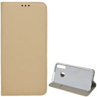 Gigapack GP-95227 Huawei p40 lite e  tok álló, bőr hatású flip, rombusz, arany kép
