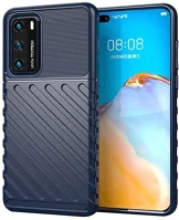 Gigapack GP-97159 Huawei p40  szilikon telefonvédő ütésállóság, dombor minta, sötétkék kép