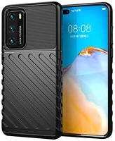 Gigapack GP-97168 Huawei p40  szilikon telefonvédő ütésállóság, dombor minta, fekete kép