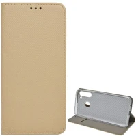 Gigapack GP-98232 Samsung a21  tok álló, bőr hatású flip, rombusz, arany kép