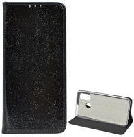 Gigapack GP-98338 Huawei p smart (2020)  tok álló, bőr hatású flip, csillogó, fekete kép