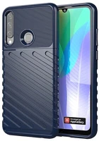 Gigapack GP-98593 Huawei y6p  szilikon telefonvédő ütésállóság, dombor minta, sötétkék kép