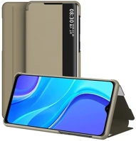 Gigapack GP-99335 Redmi 9  tok álló, bőr hatású flip, ablakos, barna kép