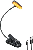 Glocusent GLCSNTA1801 Wireless lamp  et-head clip-on book light, usb-c 650mah timer (black) kép