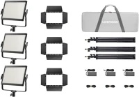 Godox LP600R K3 BLACK Litemons rgb led light panel 3 light kit kép