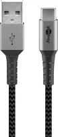 Goobay 49296 Usb kábel 1 m usb 2.0 usb c usb a fekete, szürke kép
