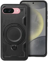 Google PT5903396352041 pixel 9a 5g - frost armor fekete szilikon tok, kitámasztó ujjgyűrűvel kép