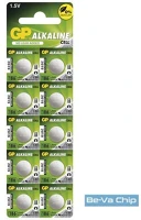 Gp B1386 GP LR43 (V12GA/186) 10db/bliszter alkáli gombelem kép