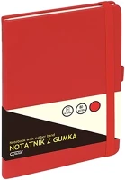 Grand 01.00604 Jegyzetfüzet kockás  a/5 80 lapos gumis puhafedeles piros kép