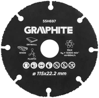 Graphite 55H697 Vágókorong fához, műanyaghoz, 115x22.2mm kép