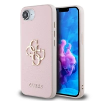 Guess BA3666339453282-2 Telefontok iphone 17e -  grained 4g metal logo - pink hátlap tok kép