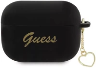 Guess GUAP2LSCHSK Silicone charm heart apple airpods pro 2 tok , fekete kép