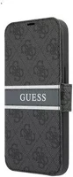 Guess GUBKP13S4GDGR Pu 4g printed stripe apple iphone 13 mini flip tok, szürke kép
