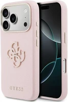 Guess GUHCP17L5PS4RGGP Pu resin logo apple iphone 17 pro tok kameravédő peremmel, rózsaszín-arany kép