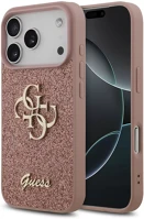 Guess GUHCP17LHG4SGP Pu fixed glitter 4g metal logo apple iphone 17 pro hátlap tok, rózsaszín kép