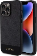 Guess GUHMP15LG4GLGR Pu 4g printed stripe apple iphone 15 pro hátlap tok, fekete kép