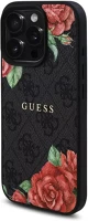 Guess GUHMP16LP4ROPEMCK Pu leather 4g roses iphone 16 pro magsafe műbőr tok, fekete-rózsa kép