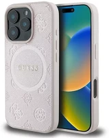 Guess GUHMP16LPSAPSMEP Saffiano peony classic logo apple iphone 16 pro hátlap tok, rózsaszín kép