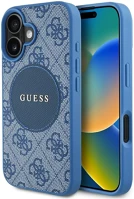 Guess GUHMP16SP4PGRSGB 4g circle classic logo iphone 16 magsafe hátlap tok, kék kép