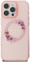 Guess GUHMP16XHFWFCP iml flowers ring apple iphone 16 pro max magsafe kompatibilis hátlap tok kép