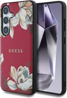 Guess GUHMS25SPGNMPLMF grained printed flower pattern samsung galaxy s25 magsafe kemény hátlap tok kép