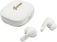 Guess GUTWSX45PGSH Script metal logo vezeték nélküli bluetooth fülhallgató, fehér kép