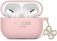 Guess SOP105060 liquid silicone glitter triangle charm apple airpods pro 2 2022 / 2023 tok kép